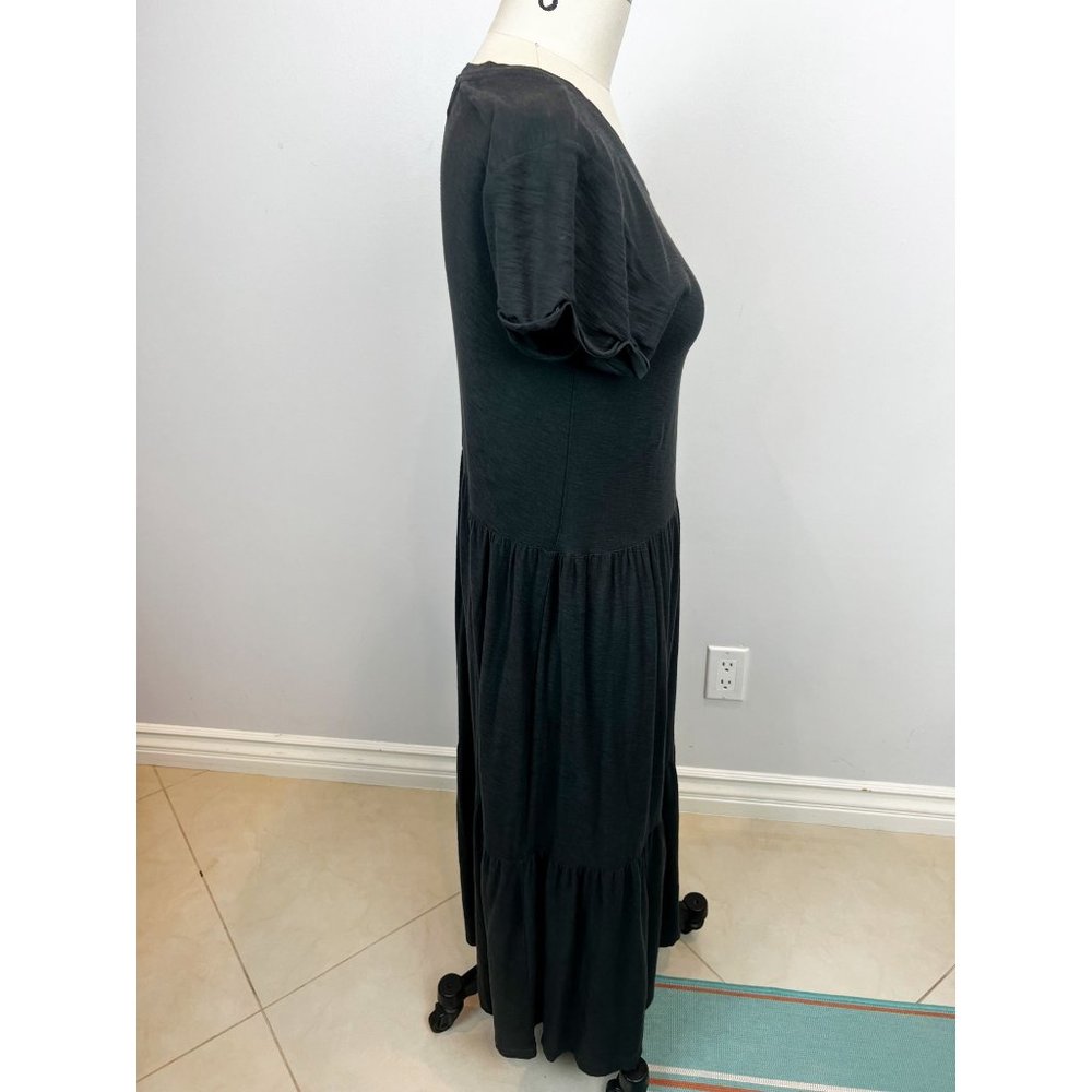 NATION LTD Roman Cotton Tiered T-shirt Dress Sz XS Washed Black - Picture 9 of 15